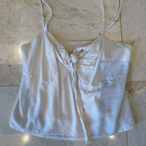 BRANDY melville white tank top with knot